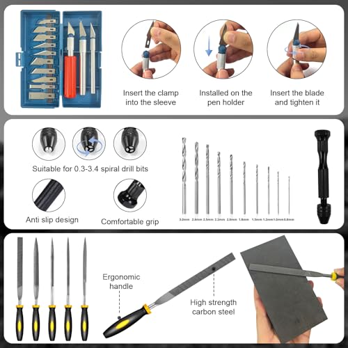 212Pcs 3D Printer Tool Kit with 3D Printer Accessories Bring Tool Box Includes Deburring Ideal for Disassembly Cleaning and Precision Machining Toolboxes - size: L