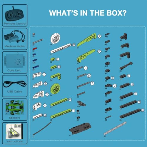 BIRANCO. Remote Control Tracked 3in1 Stunt Racer Building Kit - RC Car STEM Construction Toy, Gift Idea for Kids, Boys and Girls Ages 8-12 Year Old (353 Pcs) - color: Green