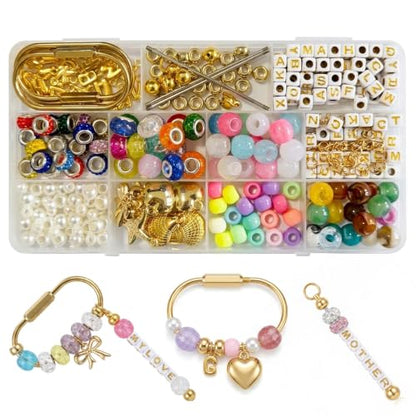 Yrelven Preppy Carabiner Charm Making Kit DIY Keychain Kit 360PCS