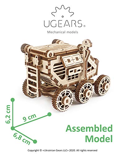 UGEARS Science STEM Mars Rover, DIY Engineering Activity, STEAM School Project, Mechanical Wooden Puzzle, Eco Building 3D Toy, Educational Gift for Kids & Teen, Boy Girl, Self-Assembly Craft Kit