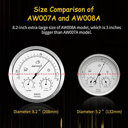 3-in-1 Imperial Weather Station 5.2'' Dial Mechanical Barometer - size: 5.2" Diameter