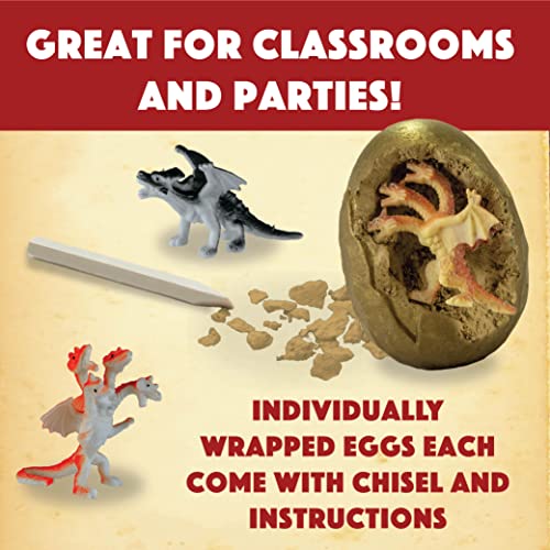 MindWare Dig It Up! Discoveries Dragon Eggs Dig Kit - Includes 12 Dragon Eggs with Toys Inside, Chisel Tools, Instruction Sheets & Excavation Guidebook