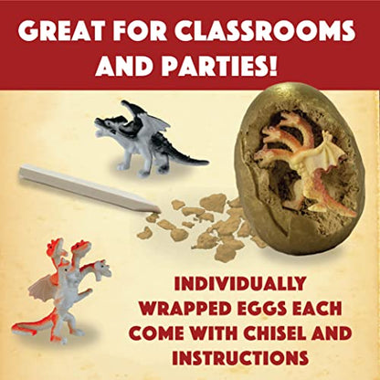 MindWare Dig It Up! Discoveries Dragon Eggs Dig Kit - Includes 12 Dragon Eggs with Toys Inside, Chisel Tools, Instruction Sheets & Excavation Guidebook