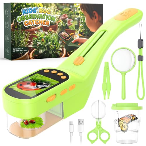 Bug Catcher for Kids,Kids Microscope,3-in-1 Insect Catching Kit for Kid - color: light green