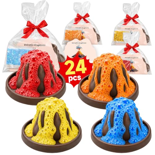24Pcs Volcano Eruption Science Kit STEM Science Experiments Party Favors Classroom Prizes Goodie Bag Stuffers Gifts Exchange for Boys and Girl