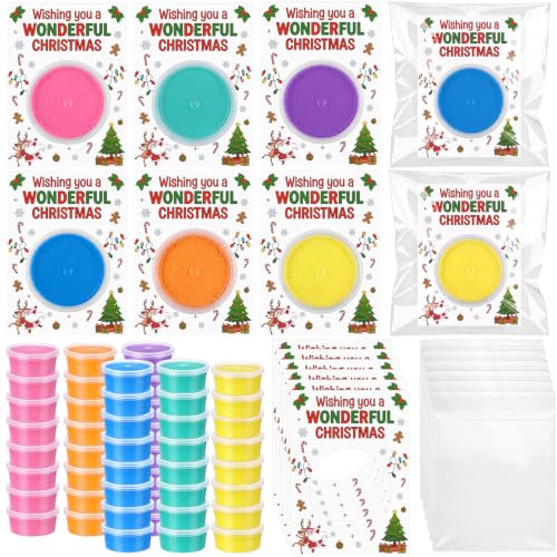 Viorawhite 48 Pcs Wonderful Christmas Air Dry Clay Kits for Kids - style: Wonderful Christmas