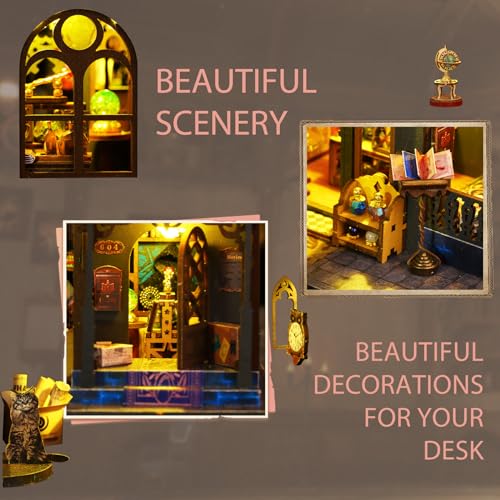 Flever Dollhouse Miniature DIY House Kit Creative Room with Furniture for Romantic Artwork Gift (Holo Magic City) - color: Holo Magic City