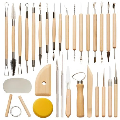 30 Pcs Clay Tools & Pottery Tools Kit, Professional Polymer Clay Sculpting - size: Pack of 30