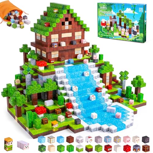3 otters 150PCS Magnetic Blocks, with a Storage Bag, Forest Explorer - style: Forest Explorer