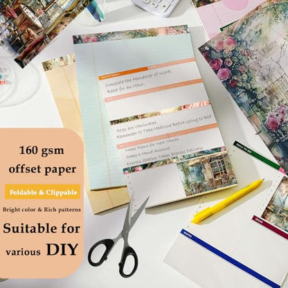24 Sheets 6"x6" Scrapbook Paper Single-Sided Pattern Decorative Paper - color: 24 sheets-Paris Cafeteria
