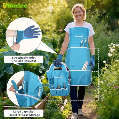 Blue Garden Tools Set 12-Piece, Gardening Gifts for Women Men - color: blue