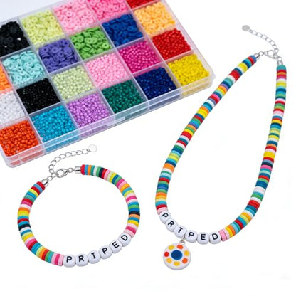Acrylic Pony Beads Jewelry Making Kit – 96 Colors, UV Color Changing & Glow Alphabet Beads, Heart Bow Crystal String, Tools, Gift Box for DIY Bracelets, Necklaces (8mm Pony Beads Six Box) - color: 8mm pony Beads Six Box