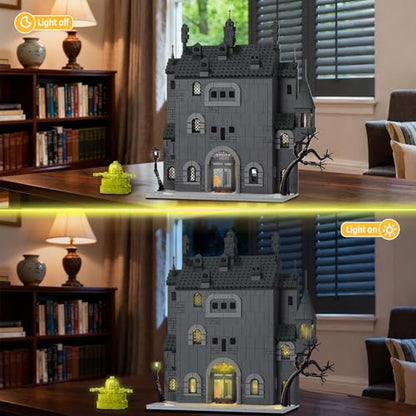 Haunted House Gothic Castle Halloween Building Set with Light for Adults