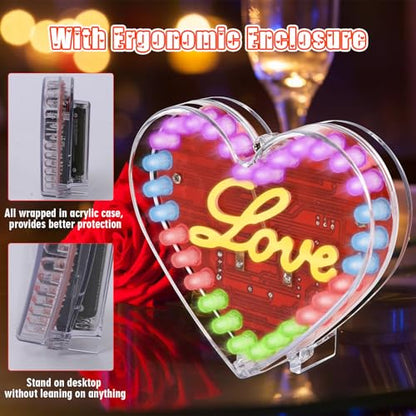 IS ICSTATION Heart Shaped LED Soldering Practice Kit, RGB LED Heart Circuit Soldering Project with Love Filament DIY Electronic Kit for College Solder Education Present for Lover