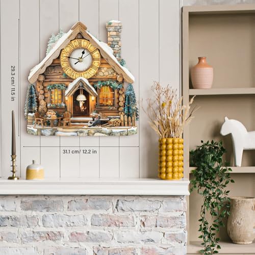 3D Wooden Puzzle for Adults - Swiss Chalet Clock - color: Swiss Chalet Clock