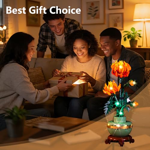 LED Light Kit for Lego Chrysanthemum 10368 Flowers– Compatible with Lego Botanical Chrysanthemum Collection, Lighting Set for Lego 10368 Model (NOT Included The Building Set) - color: Chrysanthemum 10368