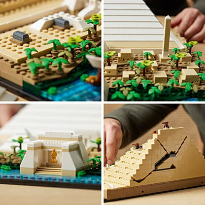 LEGO Architecture Great Pyramid of Giza Set 21058, Home Décor Model Building Kit, Creative DIY Activity, Famous Landmarks Collection - color: Green