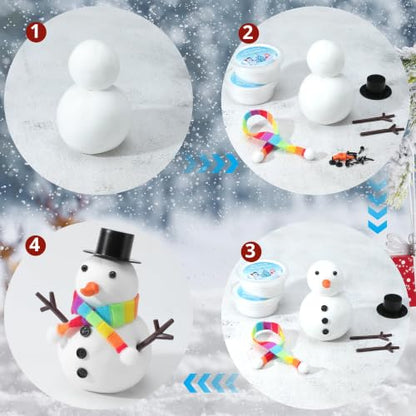 ARTPAR 20 Pk Clay Snowman Kit,Christmas Stocking Stuffers Craft for Kids