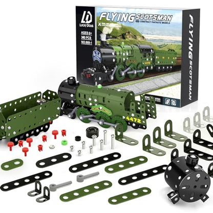 Lucky Doug STEM Building Projects Model Train Set Toys for Boys Kids 8 9 10 11 12 Years Old and Older - 340 PCS DIY Metal Building STEM Toys - style: 869-1
