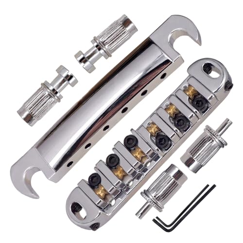 JD.Moon Roller Saddle Bridge ABR-1 Tune-o-matic Bridge Tailpiece Bridge For Les Paul Guitar (Chrome) - color: Chrome