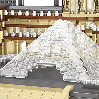 Louvre Museum Paris Micro Brick Building Set (3377 Pieces) – Landmark Model Educational Toy Gift for Kids and Adults - color: Louvre