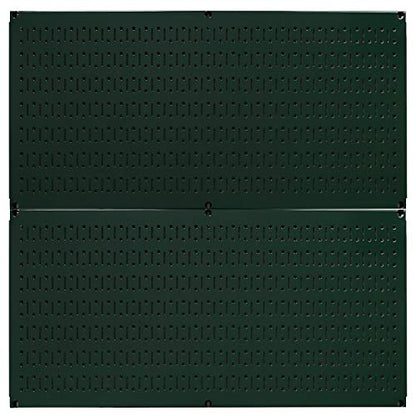 Wall Control Pegboard Rack Horizontal Metal Pegboard Garage Tool Storage Pack - Two 32-Inch Wide x 16-Inch Tall Easy To Install Peg Boards (Green) - color: Green