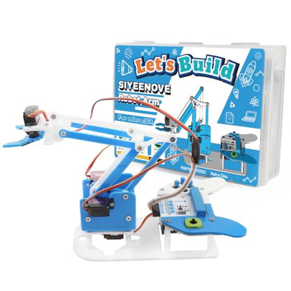 microbit Smart Robotic Arm Kit, 4DF Programmable Mechanical Arm Building Kit for Ages 14 and up to Learn Coding, Science & Engineering, Micro:bit v2 and AA Batteries not Included
