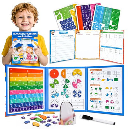 Montessori Magnetic Book Fraction Puzzle for Kids