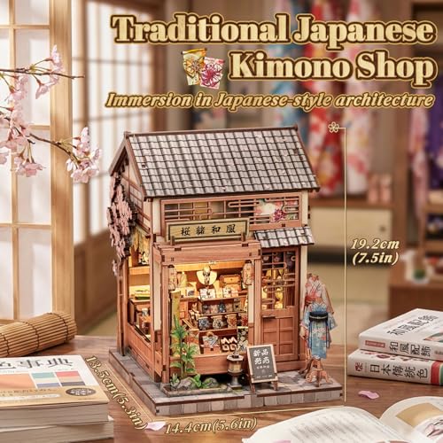Cutefun Book Nook Kit - DIY Miniature Dollhouse Kit for Adults and Teens - color: Sakura Kimono Shop