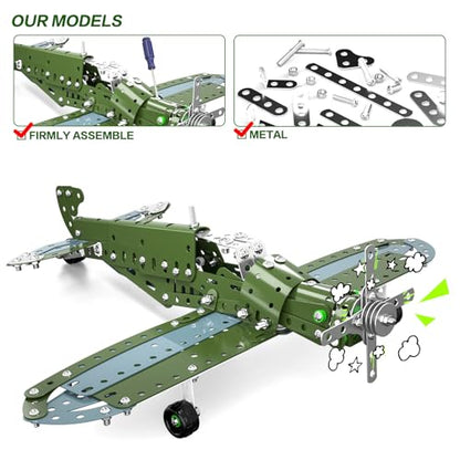 Lucky Doug Building Toys Model Airplane Set - DIY Building Stem Projects Toys for Kids Boys Ages 8-12, Assembly Science Toys for Model Fans - style: 9902