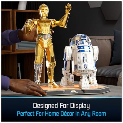 4D Build Star Wars C-3PO & R2-D2 Droid 3D Puzzle Model Kit, Room Display - style: C-3PO & R2-D2 416 pcs