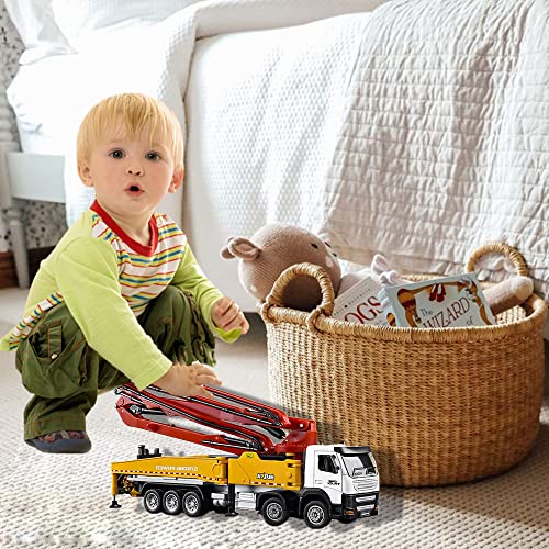 Concrete Pump Truck Construction Vehicles Toys,1:50 Scale Diecast Site Concrete Pump Truck, Toy Trucks for Kids - color: 1709