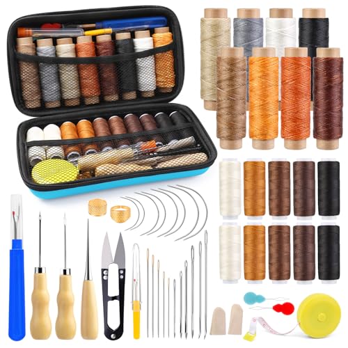 Upholstery Repair Kit, 71 Pcs Heavy Duty Sewing Kit, Leather Stitching Kit - color: Multicolor - Upgraded