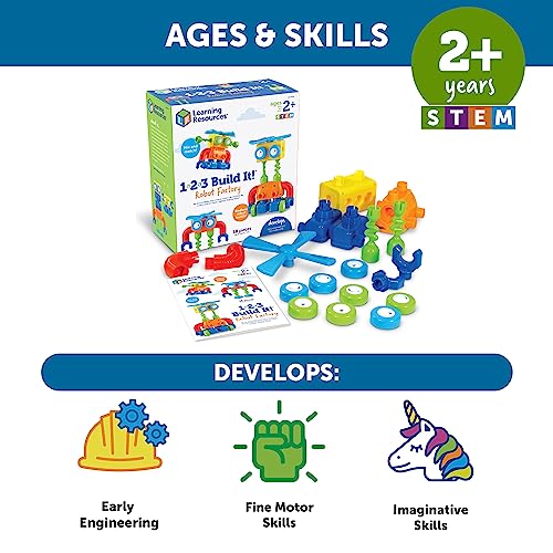 Learning Resources 1-2-3 Build It Robot Factory