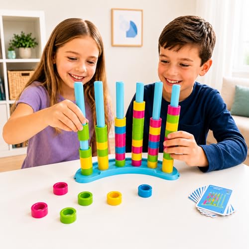 Color Matching Stacking Game, Fast Pattern Challenge for 2 Players+ - size: 1 Pack Stacking Game