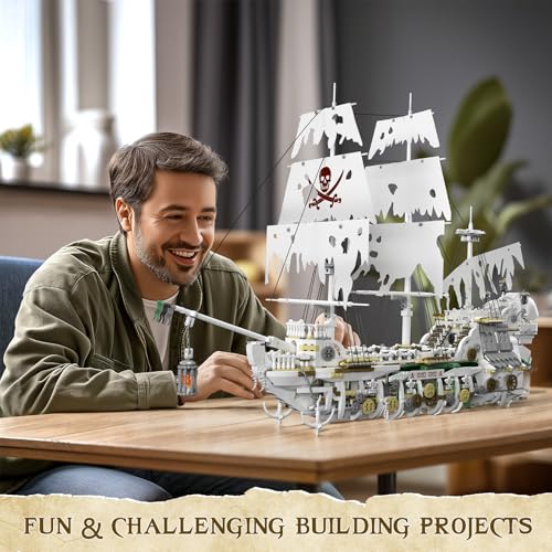JMBricklayer Pirate Ship Building Sets for Adult 40115, Styx Ghost Ship Toy Big Pirate Ship Model Construction Set to Build, Room Office Decor, Gift for Teens Adults Collections Enthusiasts(3769 PCS)