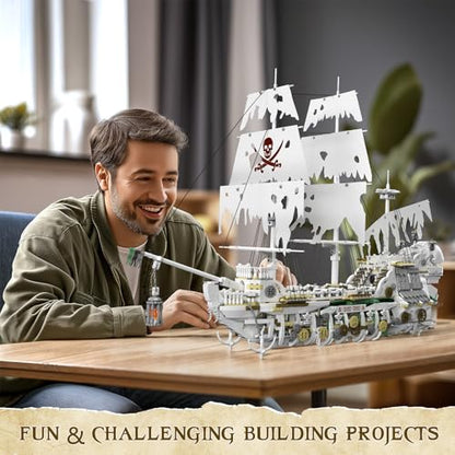 JMBricklayer Pirate Ship Building Sets for Adult 40115, Styx Ghost Ship Toy Big Pirate Ship Model Construction Set to Build, Room Office Decor, Gift for Teens Adults Collections Enthusiasts(3769 PCS)