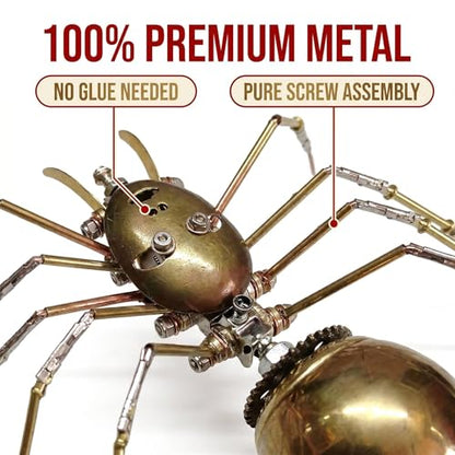 Steampunk Mechanical Insect Spider 3D Metal Model Kit for Adults DIY Assembly 2-3 Hours Build Premium Screw Craft Birthday Gift for Men Teens Father(Ghost Spider) - style: Ghost Spider