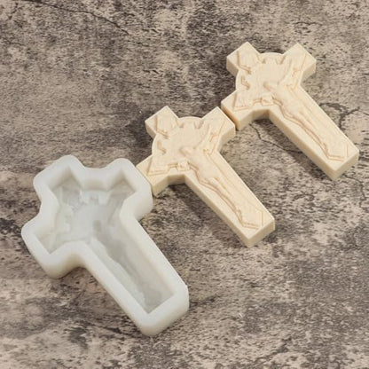 Candle Molds - Silicone Mold for Candles Making, DIY 3D Moulds for Soy Wax, Beeswax, Scented Candle, Valentine's Day Gifts (Crucifix) - color: Crucifix