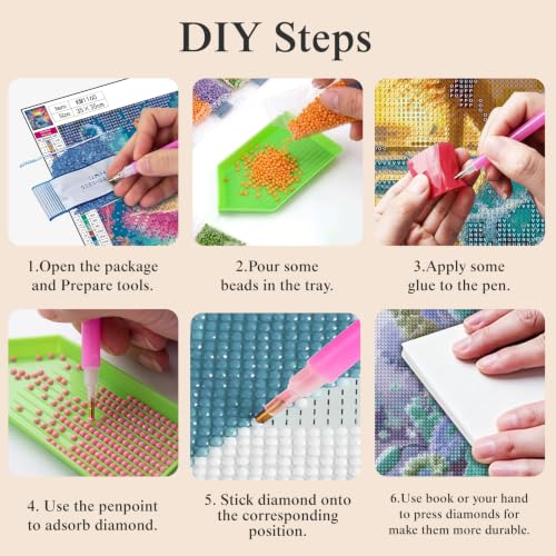 5D Colorful Fireworks Diamond Art kits for Adults Beginners 12x16inch - color: KM1347-1