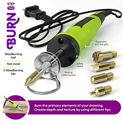 Craft Culture Beginners Wood Burning Kit for Kids, Teenage Boys & Girls - Easter Gifts for Boy & Girl - Craft Projects Birthday Gift Idea for Children Teen Woodburning DIY Hobby Kits Art Activities