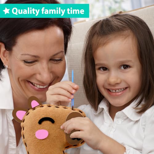 KRAFUN Beginner Sewing Kit, Sew Capybara & Orange, Pre-Cut Felt, Ages 5+ - color: Capybara