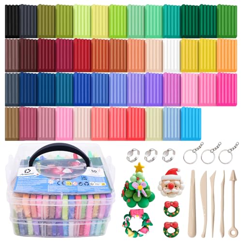 Artecho Polymer Clay Kit, 50 Colors Oven Bake Clay - color: 50 colors