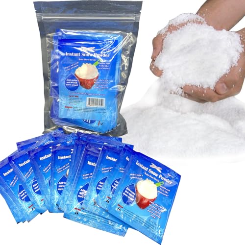20-Pack Instant Snow Powder for Kids - Makes 40 Cups of Fluffy Fake Snow - Just Add Water! Perfect for Cloud Slime, Sensory Play, and Holiday Decorations - USA Lab-Tested & Non-Toxic