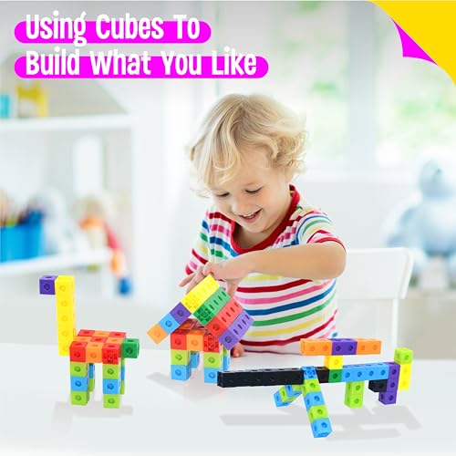 SpriteGru Math Linking Cubes, Set of 100 Math Cubes Manipulative Connecting and Counting Snap Blocks for Early Math and Construction, Educational Toy for Preschool, Kindergarten, Homeschool - style: 100-Cubes