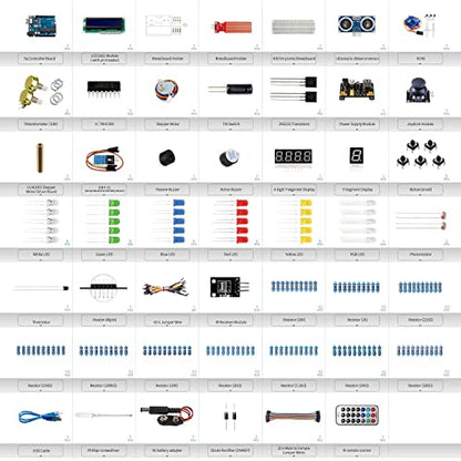 Miuzei Starter Kit with Breadboard Power Supply Compatible with Arduino IDE