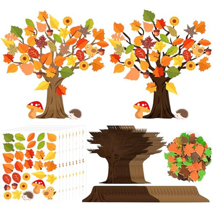 30 Set Fall Trees Craft Kits Make Your Own DIY Thanksgiving Tree Decoration - color: Fall Trees Craft