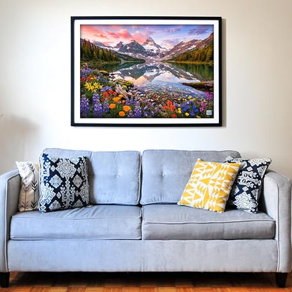 Think2Master Glacier Lake Reflections 1000 Pieces Large Format Jigsaw Puzzle: 13+, Teens, Adults & Families. Rocky Mountains Alpine Lake. Great Gift for Nature, Hiking, Camping. Size: 26.8” X 18.9” - style: Glacier Lake Reflections