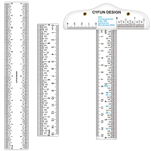 6/12inch Clear Acrylic Ruler 3 Pack Zero-Centering Ruler with Inches & Metric Measuring Tool Square and T-Shape Straight Edge Ruler Paper Cutting Craft Supplies School Supplies for Students,Office - color: 3PCS Clear Acrylic Ruler