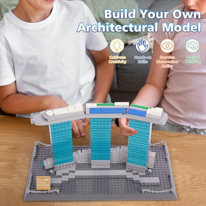 Oichy Building Blocks Set, Marina Bay Sands Architecture Model Kits Collection Toy Building Sets for Adults and Kids(881 PCS) - color: Marina Bay Sands